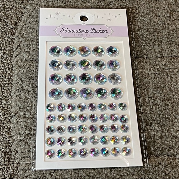 Rhinestone Decoration Sticker Crystal Gem 3D Cabochon Silver Iridescent Sparkly - Picture 1 of 7